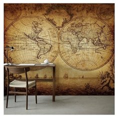 Фотообои 3D "Старинная карта мира" 300x250 (ШхВ)