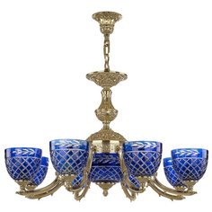 Хрустальная люстра 72211P/8/210 G P1 U Clear-Blue/H-1J Bohemia Ivele Crystal