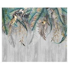 Фотообои 3D "Птицы в листьях папоротника" 300x250 (ШхВ)