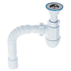 Сифон "АНИ" C2010, 1 1/4"х40 мм, с гибкой трубой, с литой чашкой, с литым выпуском 4631395