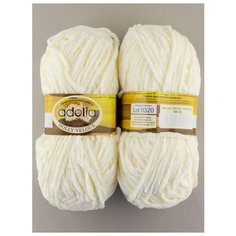 Пряжа "DOLLY VELOUR" 100г, 93м, (2 мотка), Adelia, №02 молочный