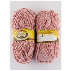 Пряжа "DOLLY VELOUR" 100г, 93м, (2 мотка), Adelia, №04 пудровый