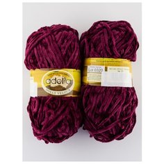 Пряжа "DOLLY VELOUR" 100г, 93м, (2 мотка), Adelia, №17 вишневый