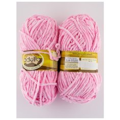 Пряжа "DOLLY VELOUR" 100г, 93м, (2 мотка), Adelia, №27 св.розовый