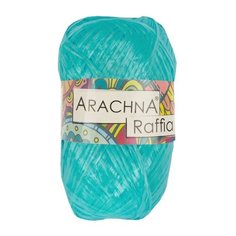 Пряжа Raffia (5 мотков)., 50 гр., 200м., ARACHNA, №24 сине-зеленый