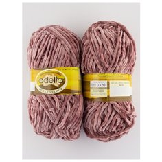 Пряжа "DOLLY VELOUR" 100г, 93м, (2 мотка), Adelia, №05 античная роза