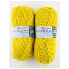 Пряжа "Великолепная" 100г., 300м (2 мотка), Пехорский текстиль, 447-Горчица Пехорка
