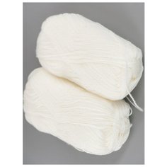 Пряжа "LEDA" 100г, 340 м (2 мотка), Adelia, №210 БЕЛЫЙ