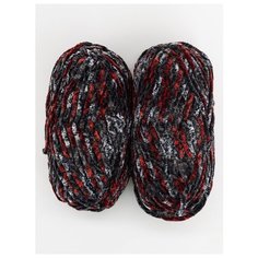 Пряжа фантазийная "Dolce" 100г, 120м (2 мотка), YarnArt, 806 красно-серый микс