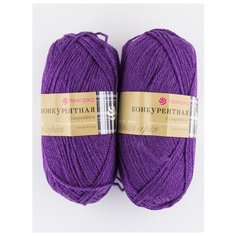 Пряжа "Конкурентная" 100г, 250м (2 мотка)., Пехорский текстиль, 183-Пур-пур Пехорка