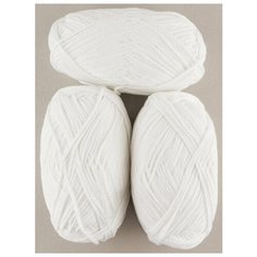 Пряжа "Классический шнурок" 50г, 135м (3 мотка)., Пехорский текстиль, 01-Белый Пехорка