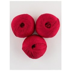 Пряжа "Ажурная" 50г., 280м (3 мотка)., Пехорский текстиль, 88-Красный мак Пехорка