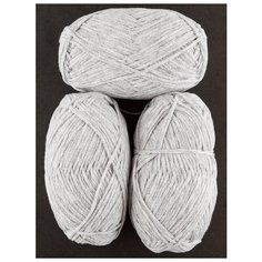 Пряжа "Классический шнурок" 50г, 135м (3 мотка)., Пехорский текстиль, 386-Св.серый меланж Пехорка