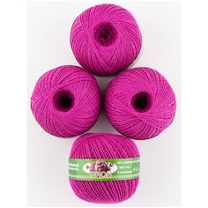 Пряжа "Пион" 50 г, 200м (4 мотка), ПНК им. Кирова, №0805 яр.малиновый