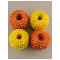 Пряжа "Пион" 50 г, 200м (4 мотка), ПНК им. Кирова, 0202(2шт.),0502(2шт.)