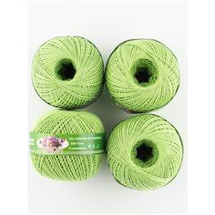 Пряжа "Пион" 50 г, 200м (4 мотка), ПНК им. Кирова, №2504 яр.салатовый