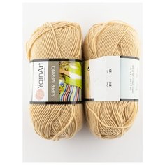 Пряжа "Super Merino" 100г, 280м (2 мотка), YarnArt, 219 светло-бежевый