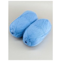 Пряжа "Детская объёмная" 100г., 400м (2 мотка)., Пехорский текстиль, 05-Голубой Пехорка
