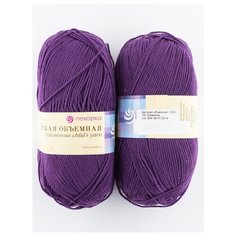 Пряжа "Детская объёмная" 100г., 400м (2 мотка)., Пехорский текстиль, 191-Ежевика Пехорка