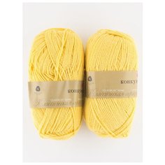 Пряжа "Конкурентная" 100г, 250м (2 мотка)., Пехорский текстиль, 75-Желтая роза Пехорка