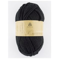 Пряжа "Осенняя" 200г, 150м (1 моток)., Пехорский текстиль, 02-Черный Пехорка