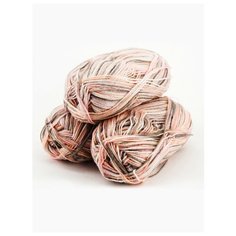 Пряжа "JANE" 50г, 227м (3 мотка), Adelia, №07 белый-бежевый-св.розовый