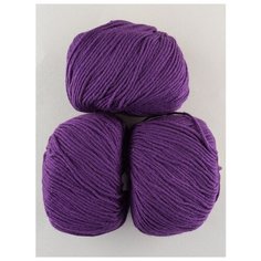 Пряжа "Детский каприз тёплый" 50г, 125м (3 мотка)., Пехорский текстиль, 698-т.фиолетовый Пехорка