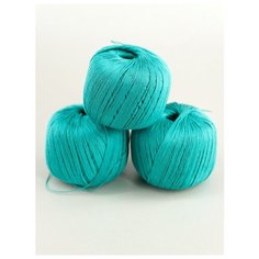 Пряжа "Ажурная" 50г., 280м (3 мотка)., Пехорский текстиль, 511-Зеленка Пехорка