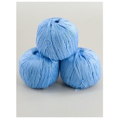 Пряжа "Ажурная" 50г., 280м (3 мотка)., Пехорский текстиль, 05-Голубой Пехорка
