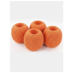 Пряжа "Пион" 50 г, 200м (4 мотка), ПНК им. Кирова, №0502 оранжевый