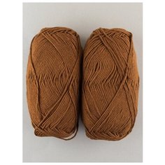 Пряжа "Лаконичная" 100г, 212м ( 2 мотка)., Пехорский текстиль, 416-Св.коричневый Пехорка
