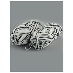 Пряжа "ZENA" 100г, 308 м (2 мотка), ADELIA, №79белый,серый,черный