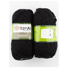Пряжа "Norway" 100г, 150м (2 мотка), YarnArt, 30 черный