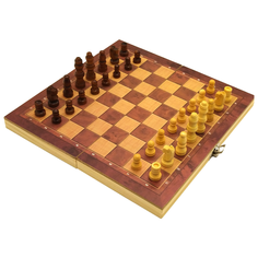 Игра настольная 3 в 1 ШАХМАТЫ / ШАШКИ / НАРДЫ/24х24см Oubaoloon