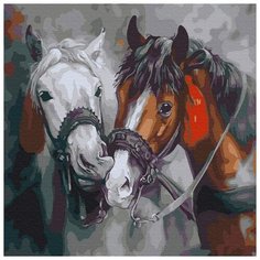 Картина по номерам "Красивые лошади", 30x30 см Molly