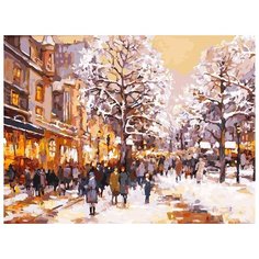 Картина по номерам "Зимний вечер на бульваре", 30x40 см Белоснежка