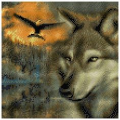 Алмазная мозаика "Волк и орёл", 30x30 см Molly