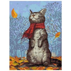 Картина по номерам "Кот в шарфе", 30x40 см Molly