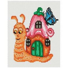 Алмазная мозаика "Улитка", 20x25 см Белоснежка