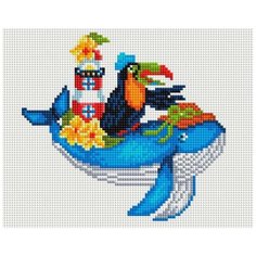 Алмазная мозаика "Синий кит", 20x25 см Белоснежка