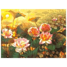 Картина по номерам "Таинственный мир лотоса", 30x40 см Белоснежка