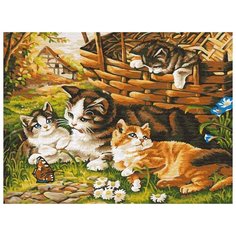 Картина по номерам Цветной "Котята на прогулке", 30x40 см