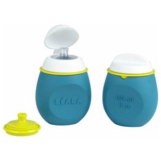 Beaba Set SqueezPortion Контейнер + поильник из силикона, Blue