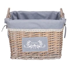 Корзина стеллажная высокая с ручками "Лён", Д360 Ш260 В260, серый Natural House