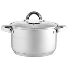 BE-113/2 Кастрюля из нерж стали со стеклянной крышкой (d=22; 5,2 л) Webber