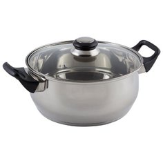 КАСТРЮЛЯ НЕРЖАВ. BAK-04 3,9 Л СТЕКЛ. КРЫШКА (1/8) "MALLONY"