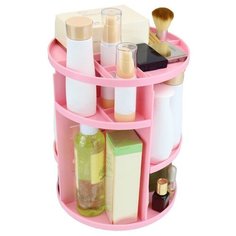 Вращающийся органайзер для косметики Rotation Cosmetic Organizer 360 Розовый Ronomo