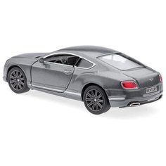 Детская игрушечная коллекционная металическая модель машинки игрушки Kinsmart "2012 Bentley Continental GT" (металлическая, инерционная) темно-серый 1:38