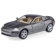 Детская игрушечная коллекционная металическая модель машинки игрушки Kinsmart "Ягуар XK купе" (металлическая, инерционная) темно-серый 1:38