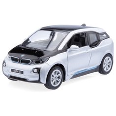 Детская игрушечная коллекционная металическая модель машинки игрушки Kinsmart "BMW i3" (металлическая, инерционная) серый 1:32